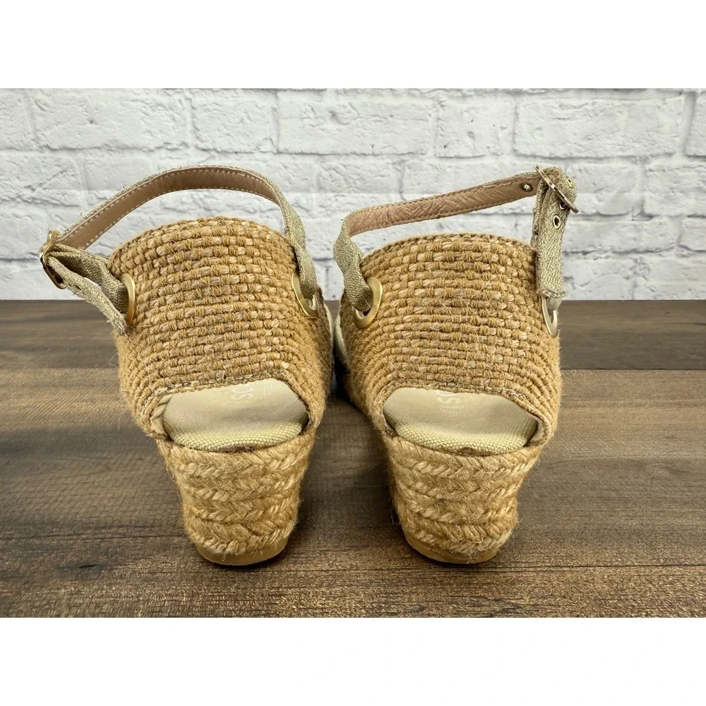 Viscata Barcelona Pubol Canvas Espadrille Wedge Sandals Gold Women's‎ 41/11